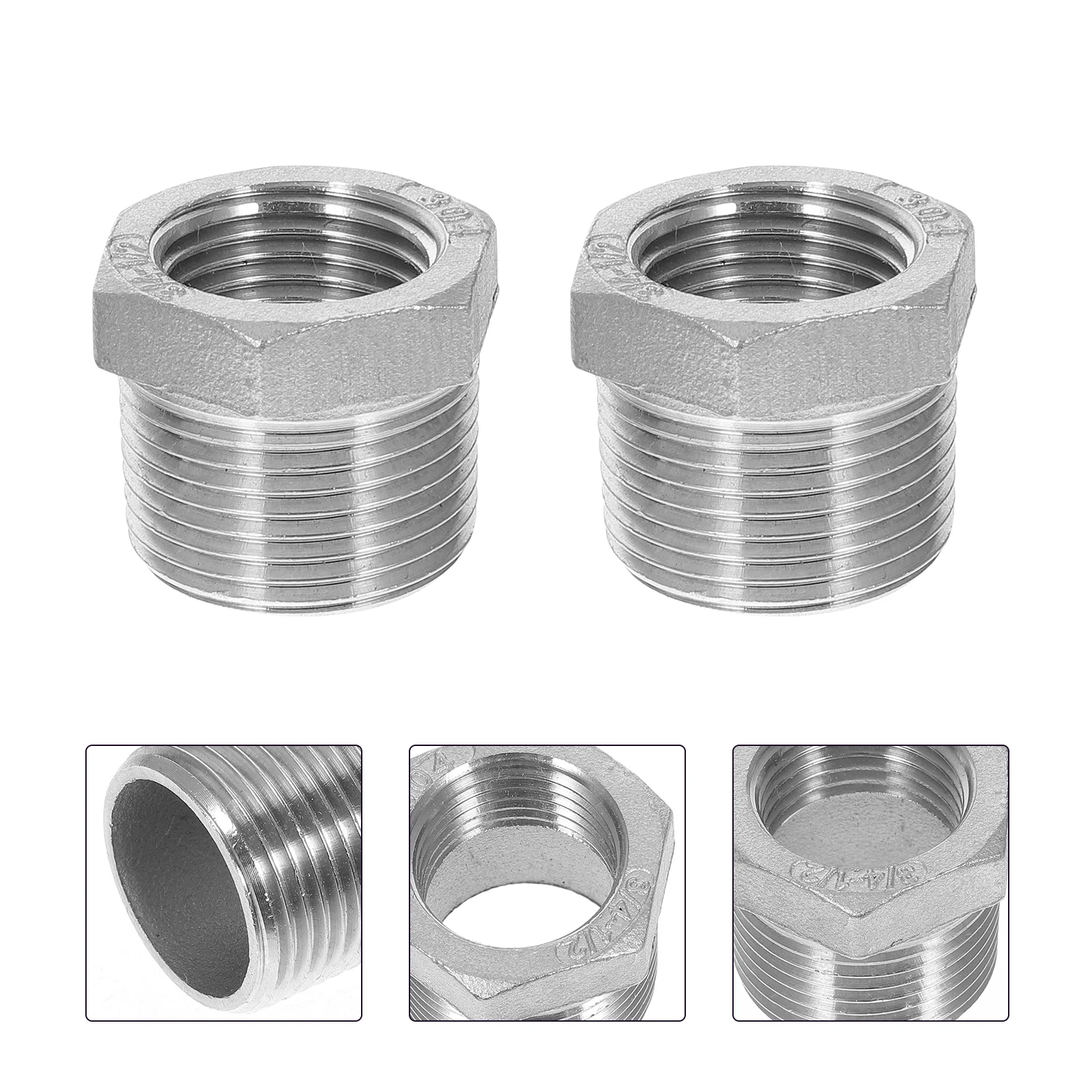 

2 Pcs Adaptador Hose Adapter Jst Connector Pipe Fittings Stainless Steel Hose Hose Connector Reducer Core Filling Cross Sub