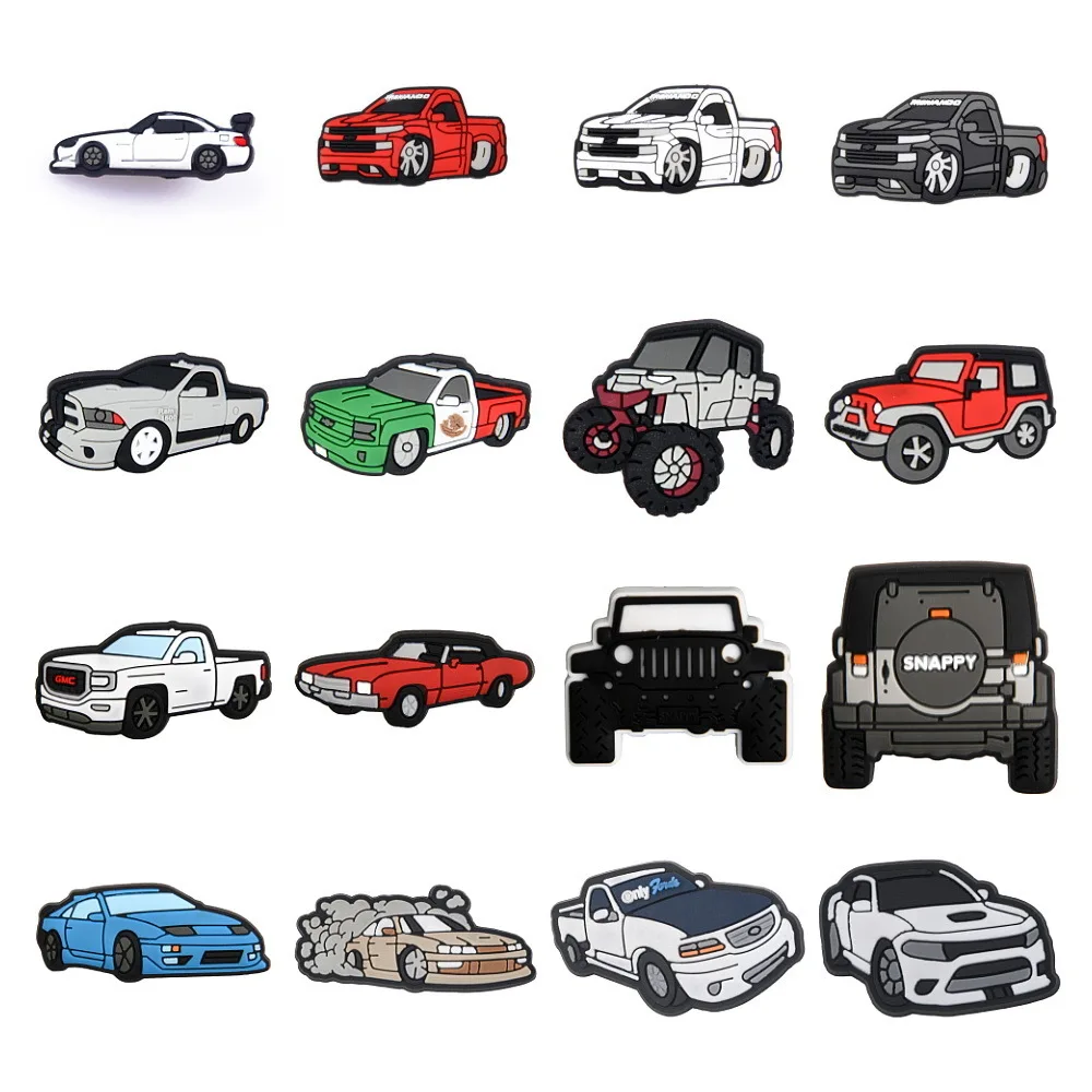 Подвески для обуви с мультяшными машинами детей и мальчиков силиконовые