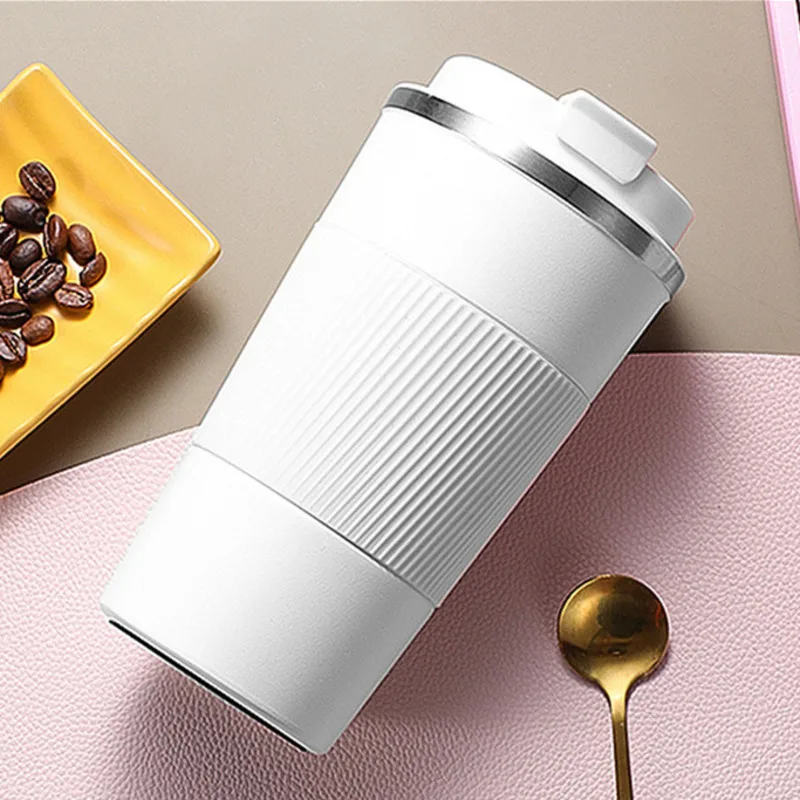 

380ml/510ml Double Stainless Steel 304 Coffee Thermos Mug Leak-Proof Non-Slip Car Vacuum Flask Travel Thermal Cup Water Bottle