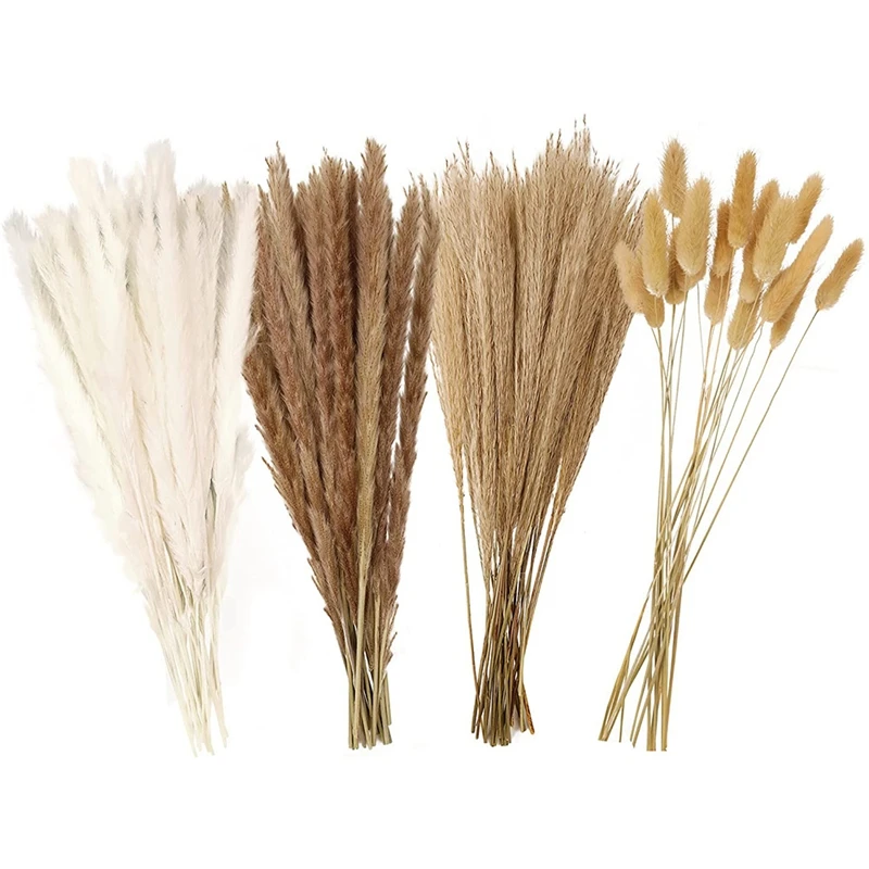 

Pampas Grass Decor, 90Pcs Natural Dried Pampas Grass - Boho Home Decor For Wedding Decoration Flower Arrangement