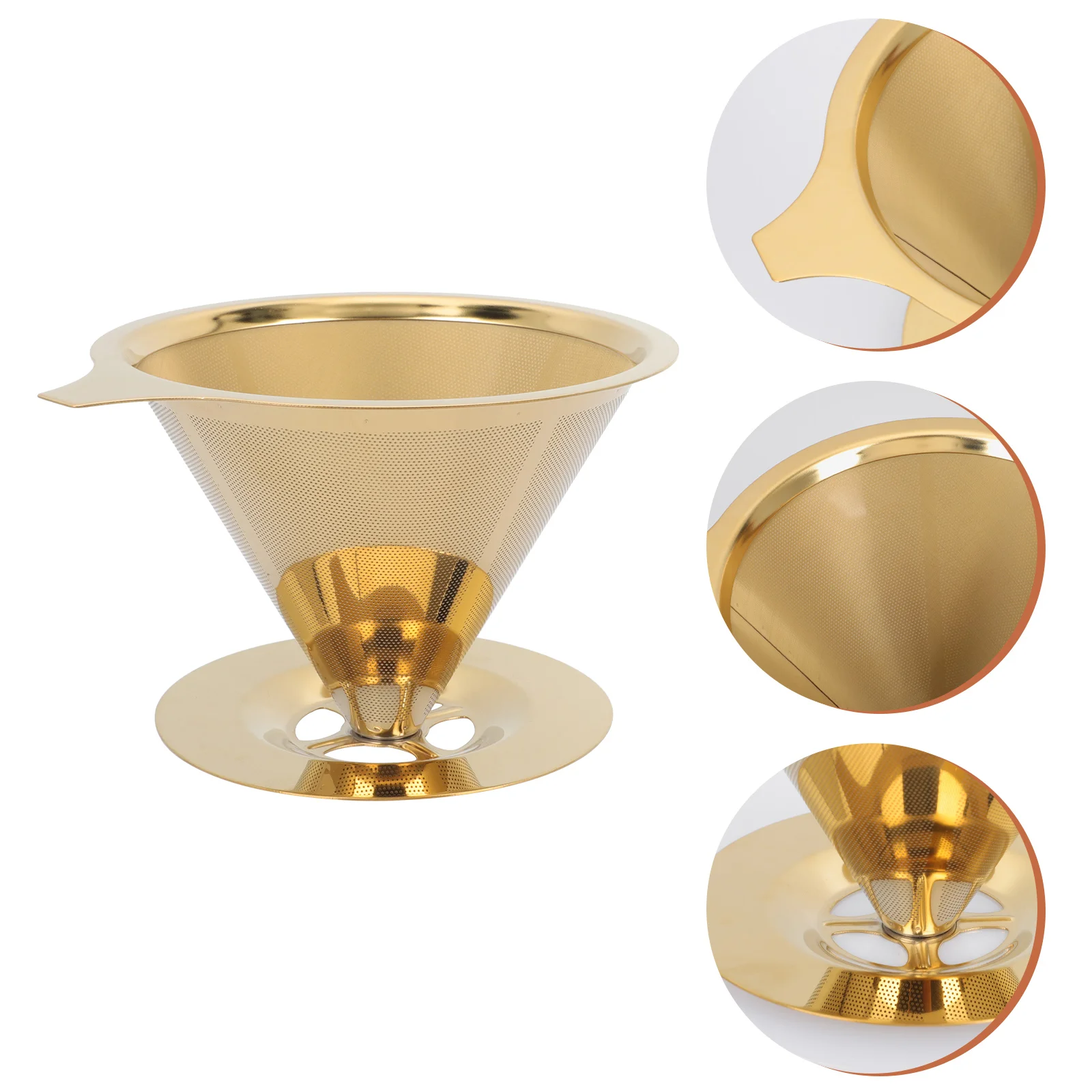 

Coffee Filter Cone Drip Maker Strainer Brewer Filters Over Pour Dripper Paperless Steel Stainless Stand Cuphand Slow