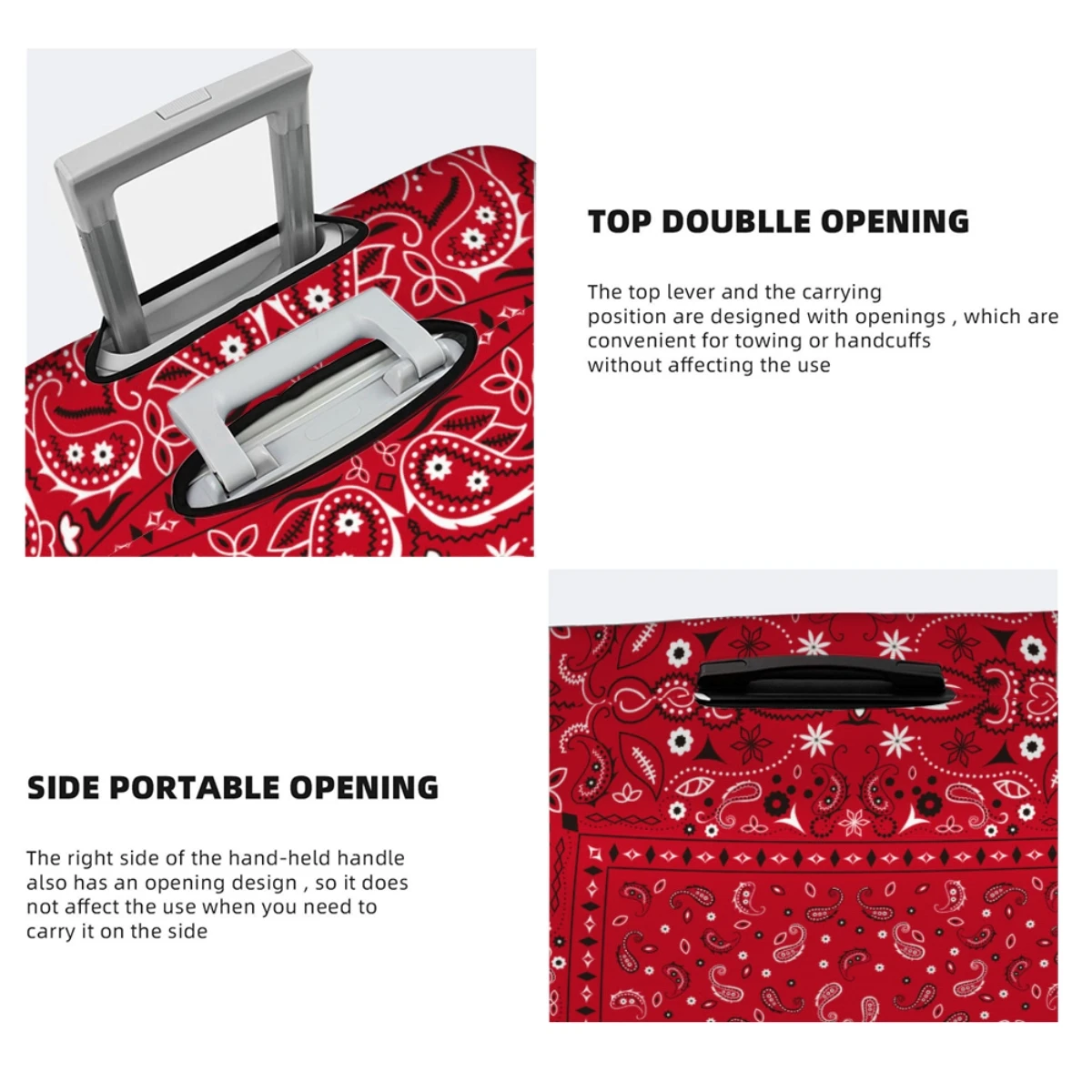 Paisley Style Travel Accessory Luggage Covers High Elastic Fabric Protects Luggage From Dust And Scratches For Suitcase 18-32in