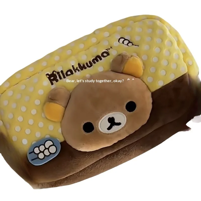 

Rilakkuma плюшевый пенал с большой головкой, милый аниме, органайзер для канцелярских принадлежностей в японском стиле, косме...