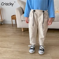 criscky baby boy girl loose jeans new fashion korean style casual solid color jeans spring autumn childrens denim pants