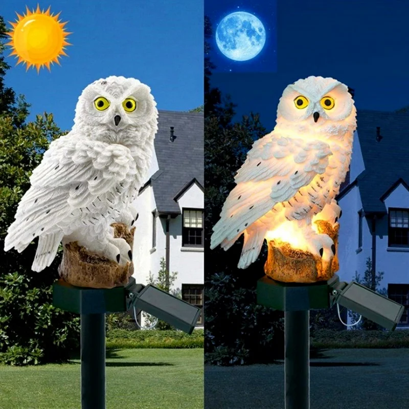 Solar Owl Garden Light Outdoor LED Lawn Lamps for Garden Decoration Waterproof Solar Led Light Outdoor Lighting Solar Lamp Post