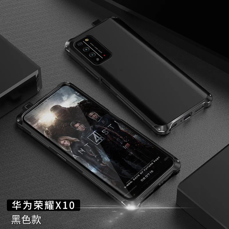 Luxury Shockproof Element Metal Phone Cases For Honor X10 Hin Hard Aluminium Alloy Hybrid Plastic Back Cover Case