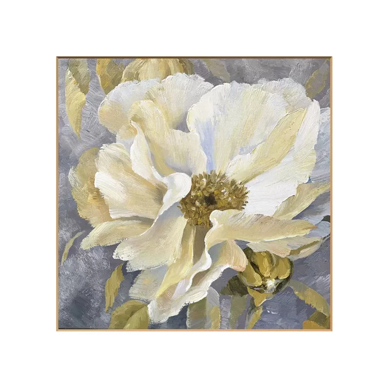 OQ 100% ручная работа абстрактная белая Цветочная картина маслом на холсте
