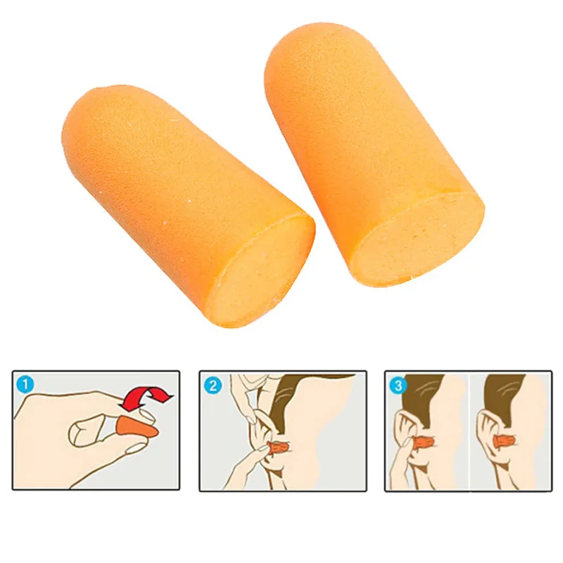 10Pairs Soft Orange Foam Ear Plugs Tapered Travel Sleep Noise Prevention Earplugs Noise Reduction for Travel Sleeping