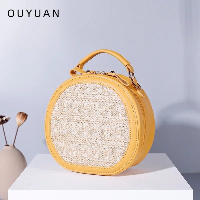 

Соломенная плетеная Сумка-мешок, летняя новая плетеная женская сумка, женская сумка через плечо с особым дизайном