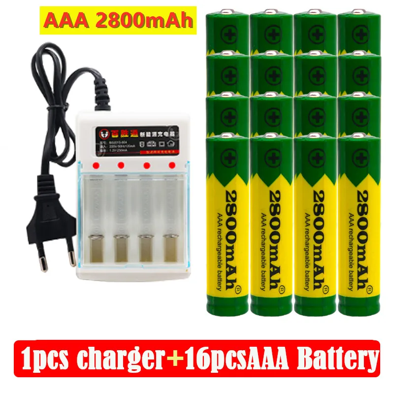 

New AAA Battery Alkaline 2800 MAH 1.5 V AAA rechargeable battery for Battery Remote Control Toy Battery Light Battery+charger
