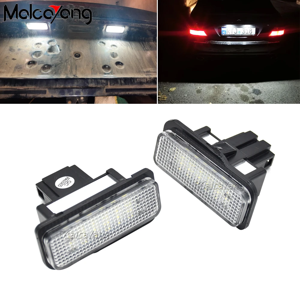 

2 шт., светодиодные лампы Canbus для номерного знака Mercedes-Benz W203 5D W211 4D W219 R171 2D 6000k