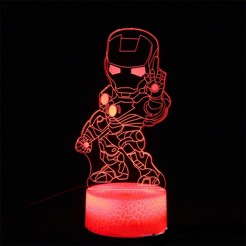 

Marvel Iron Man 3D Small Table Lamp Touch Remote Control Night Light Men and Women Birthday Gift Lights Q Version of Iron Man