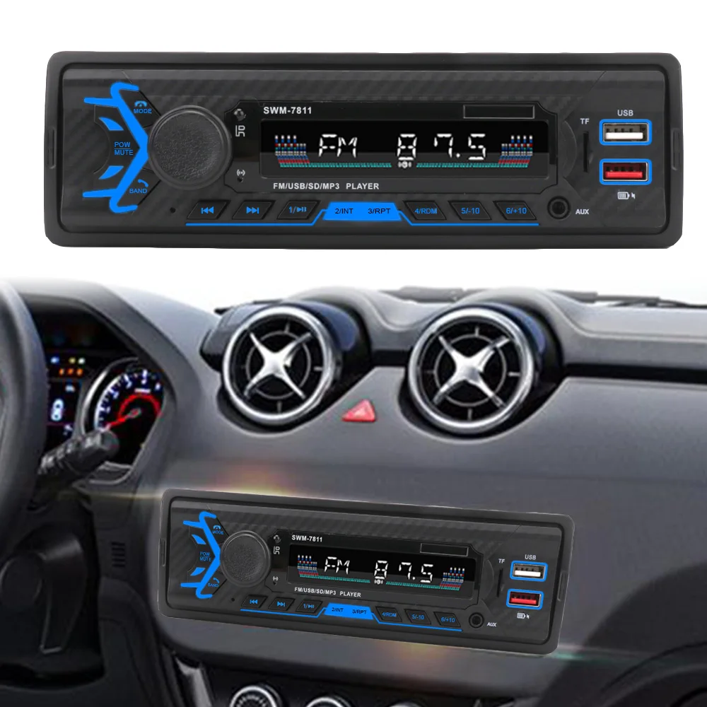 

Auto Stereo Bluetooth AUX Function SWM-7811/7812 1-DIN Head Unit Handsfree Car Radio Multimedia Auto Clock FM with Voice Control