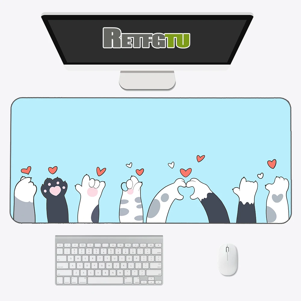 

Большой коврик для мыши в стиле аниме, роза, Бонито, Гато, аксессуары для игр, милый Настольный коврик для мыши, компьютерный игровой коврик