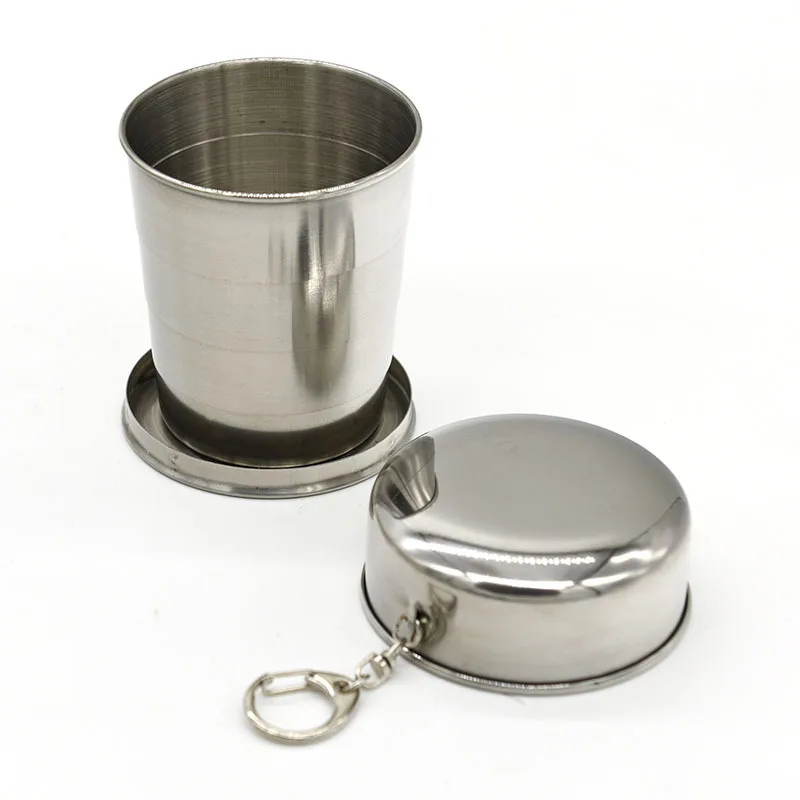 

240ml Stainless Steel Cup Retractable Cup Folding Cup Portable Water Cup Mini Portable Coffee Cup Mugs Funny Coffee Cups