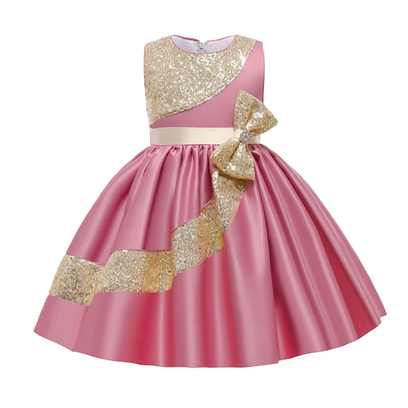 

Детская одежда, Новое Элегантное атласное платье принцессы, платье для девочек с цветами, платья для дня рождения, Детские платья для выступ...