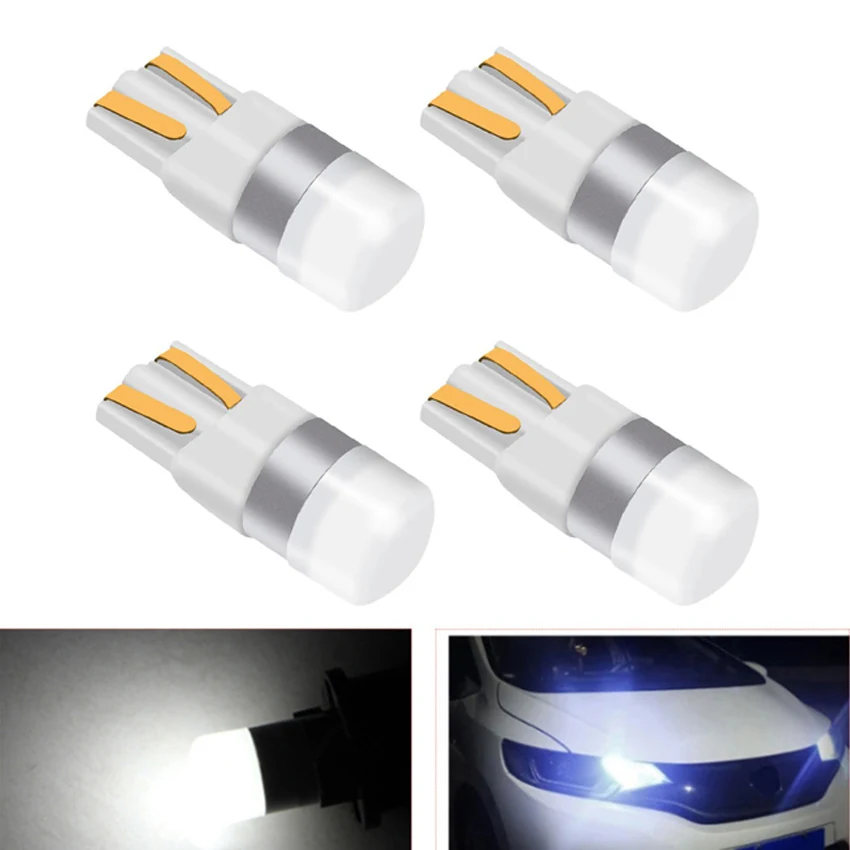 

4PCS T10 LED Bulbs White 168 501 W5W LED Lamp T10 Wedge 3030 Interior Lights 12V 6000K Parking Lamp Bulbs Daytime Running Light