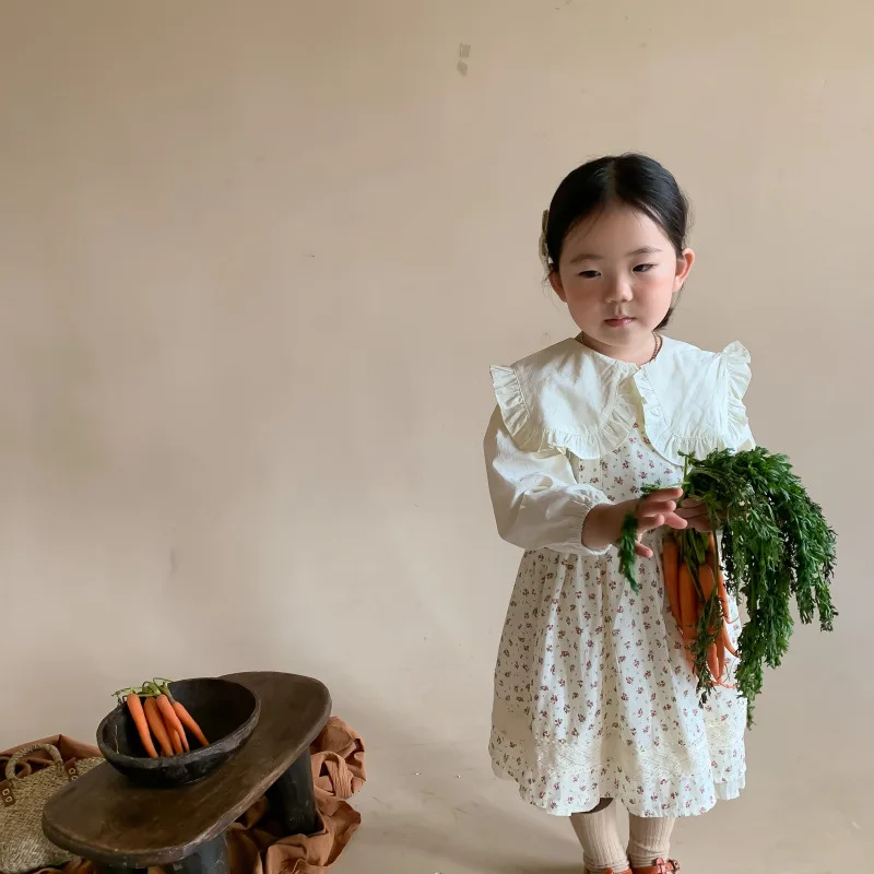 

Детская юбка Новинка Весна 2022 платье для девочек длинная юбка на бретелях для маленьких и средних девочек модная детская одежда