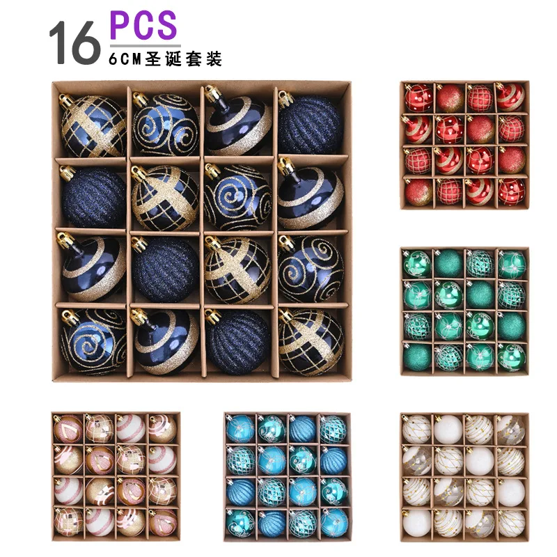16 шт. 6 см рождественские шары украшения окрашенные елки искусственное украшение