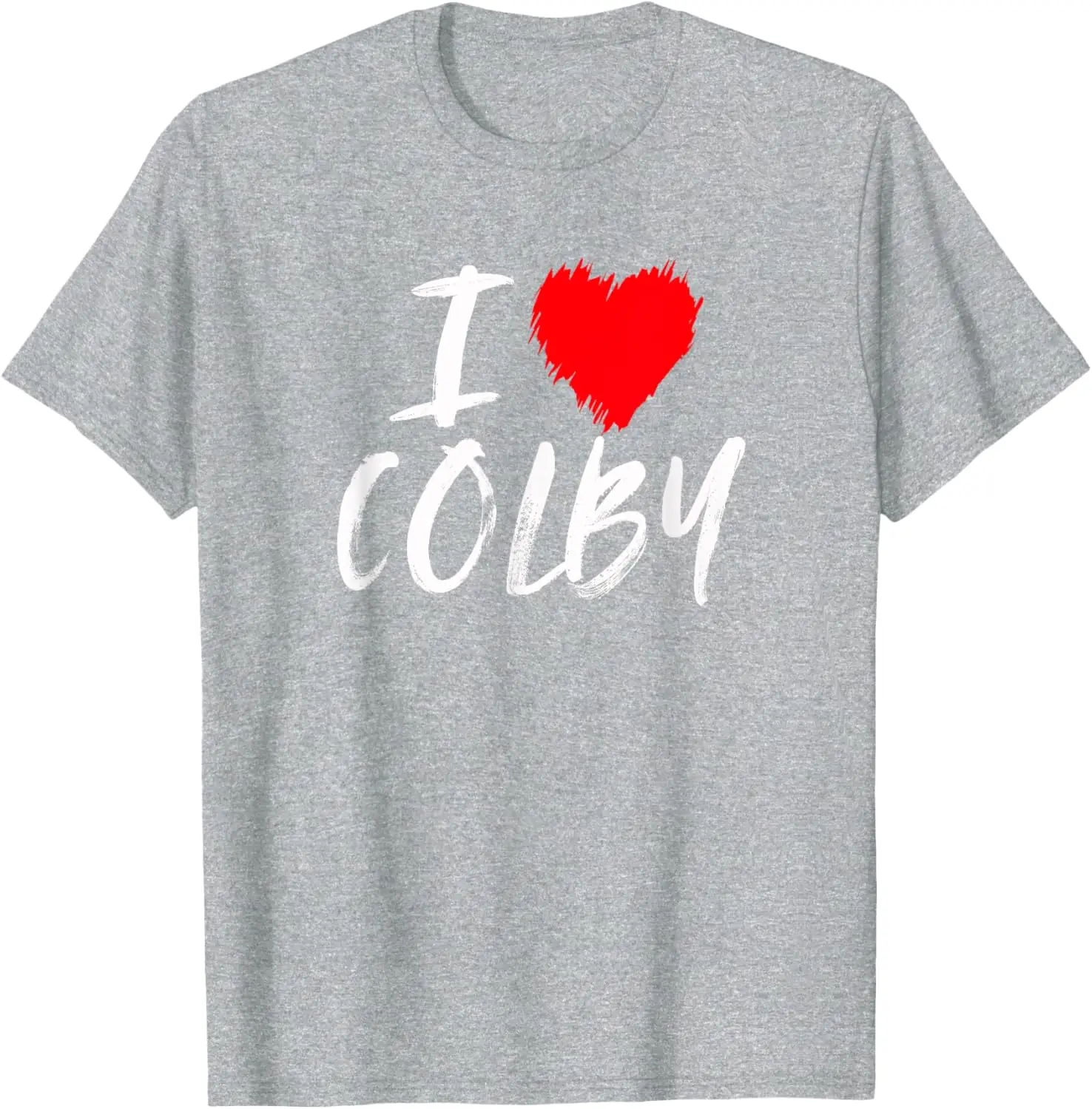 Футболка I Love Colby Red Heart для мужа сына папы парня внука уличная мужская одежда