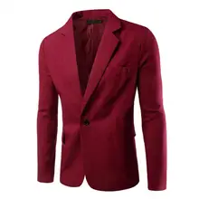 Blazer de haute qualité pour hommes, costume Slim décontracté, couleur Pure, bouton unique, col rabattu, formel, grande taille, manteau pour le travail  (1)