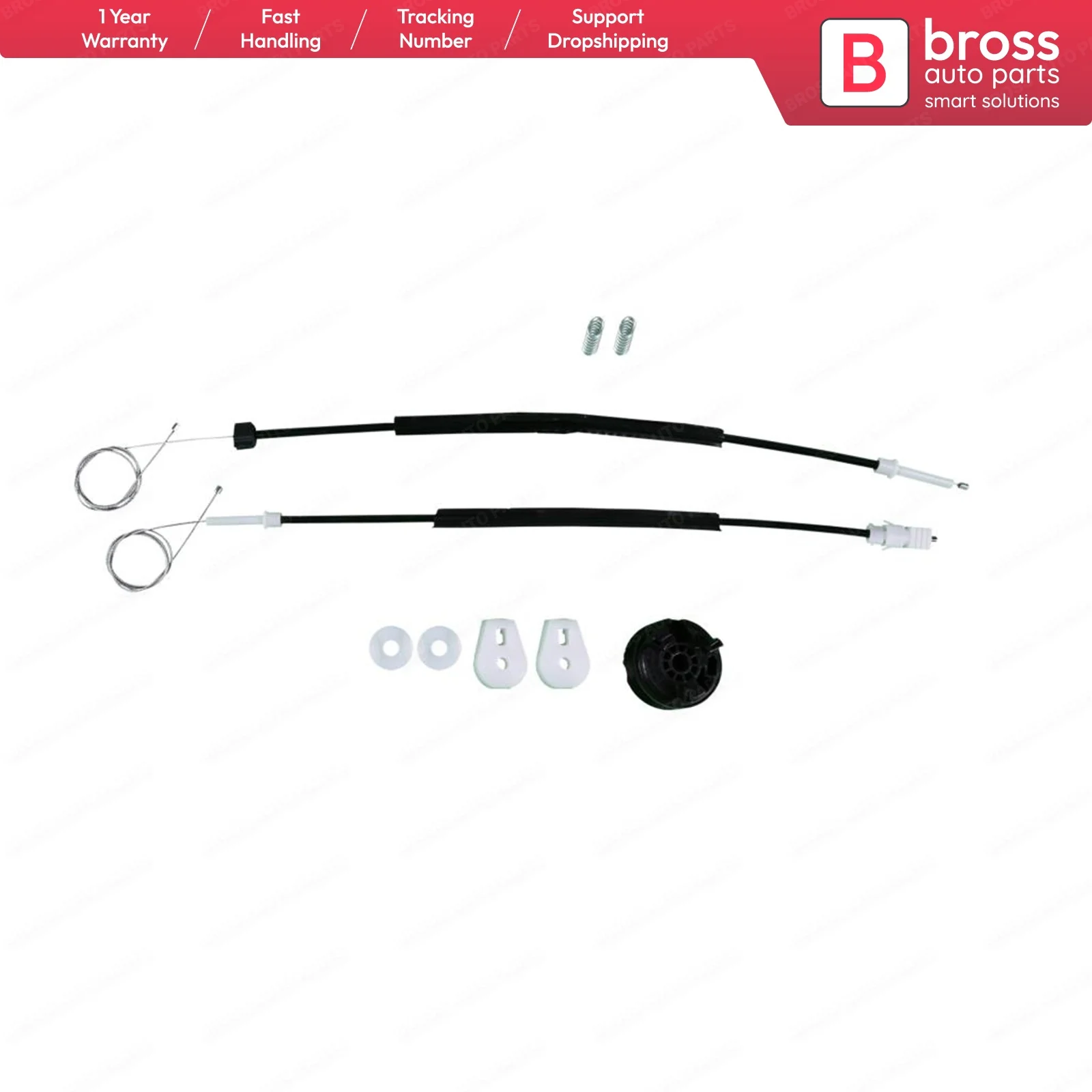Bross Auto BWR592 Electrical Power Window Regulator Repair Kit Rear Right Door for Citroen C3 Pluriel Convertible 2003-2009 | Автомобили и