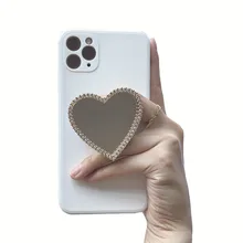 Mirror Phone Grip Tok Holder Foldable Finger Rring Buckle Grip Bracket Simple Solid Color Air Sac Creative Desktop Grip Holder