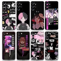 clear phone case for samsung s22 s21 s20 s10e s10 s9 plus lite ultra fe 4g 5g soft silicone case cover cute japanese girl
