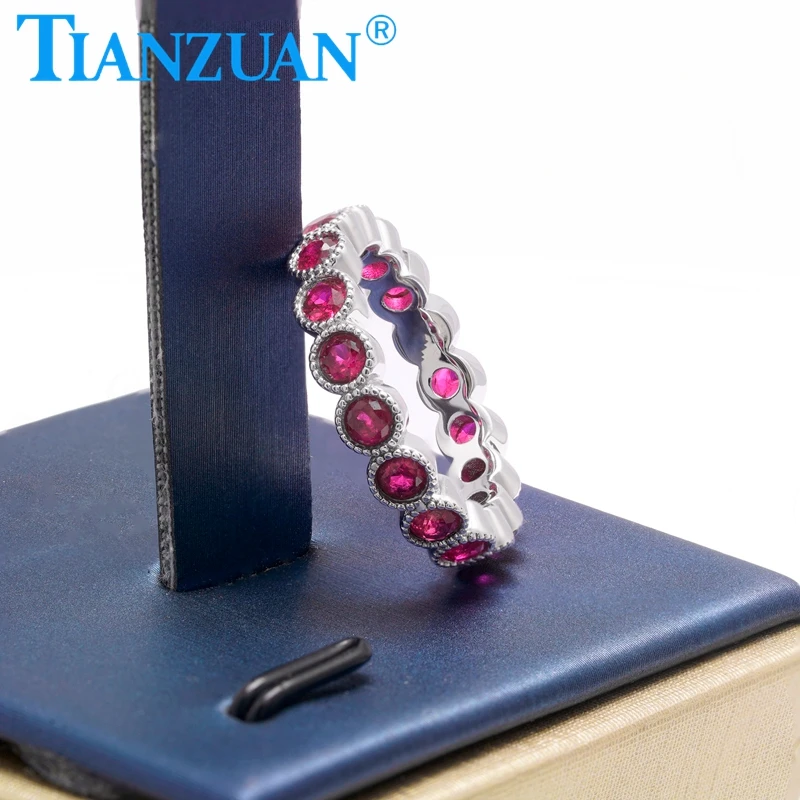 New 925 Sterling Silver Simulation Ruby Ring Women's Ring  For Women Jewelry Cute Gift Fine Jewelry