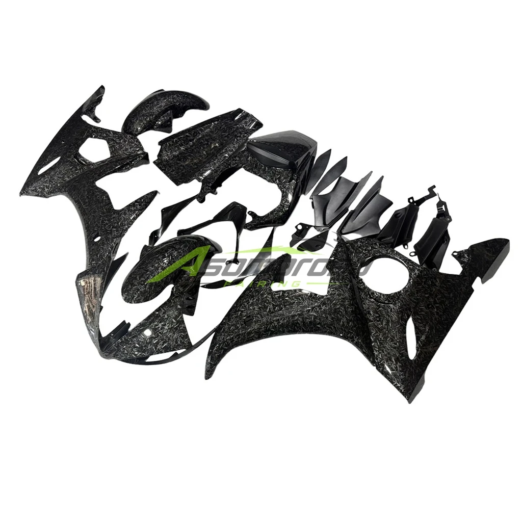 Фото Комплект пластиковых панелей кузова из АБС-пластика для YAMAHA YZF-R6 2003-2005, сменные литые обтекатели с эффектом кованого карбона №4