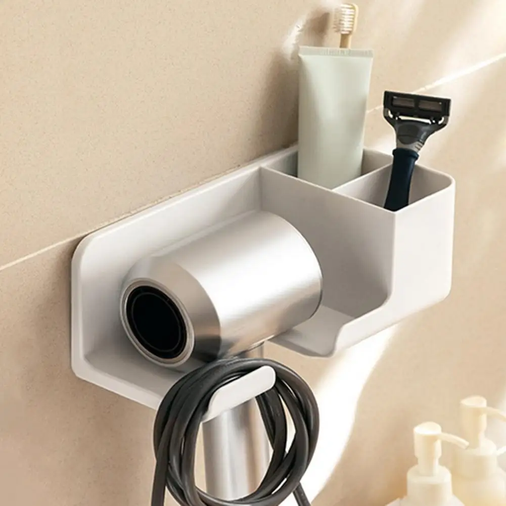 

Anti-scratch White Multi-functional Durable Hair Dryer Hanging Rack for Hotel