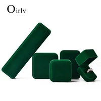 oirlv green high quality velvet ring earrings pendant bracelet jewelry box proposal anniversary jewelry storage exquisite