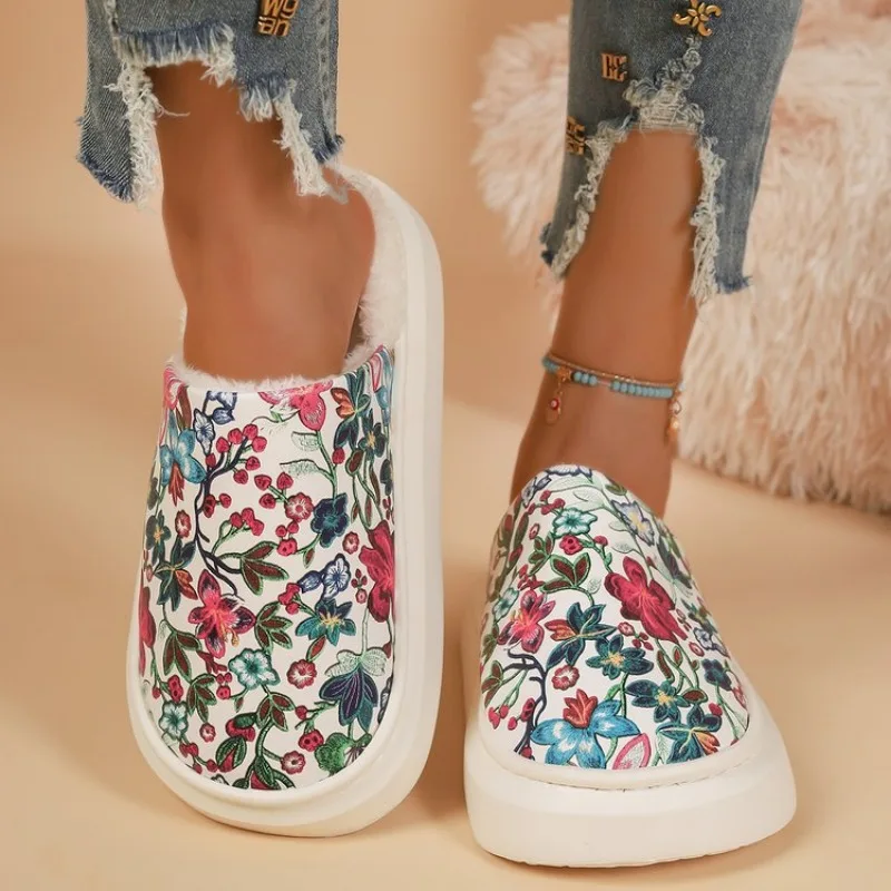 Женские модные тапочки на платформе Новинка осени туфли толстой плоской подошве