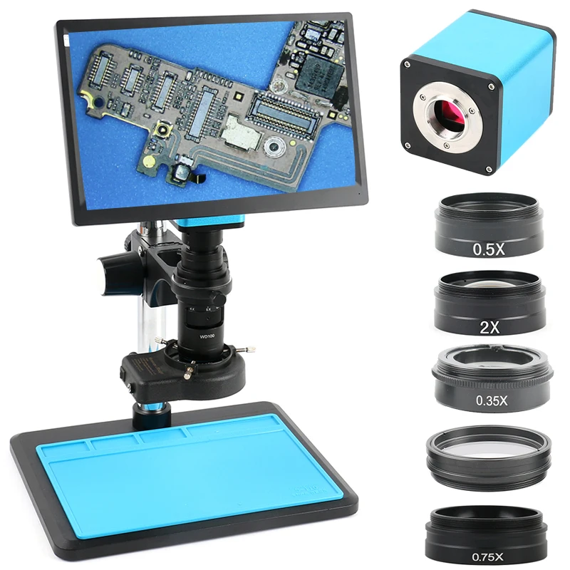 

Measuring Autofocus SONY IMX307 HDMI U Disk Video Auto Focus Industry Microscope Camera + Zoom 200X C Mount Lens + 11.6" Monitor