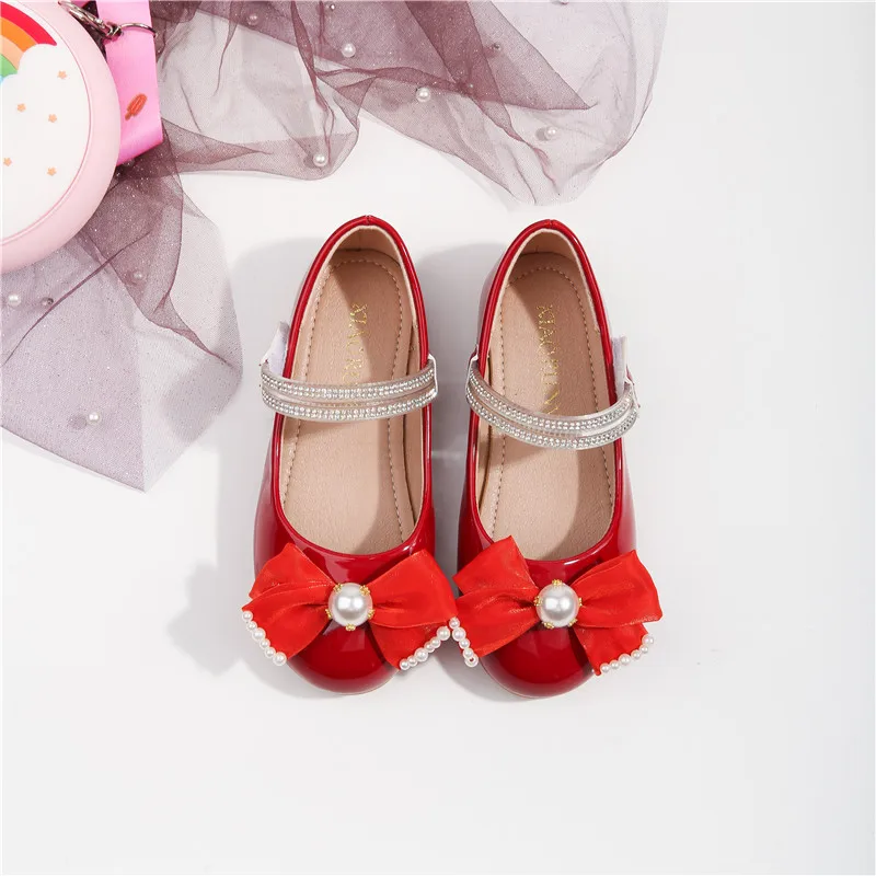 

Children's High-heeled Sandals 2022 Summer Girls Butterfly Flower Princess PU Leather Shoes Patent Performance Dancing Shoes