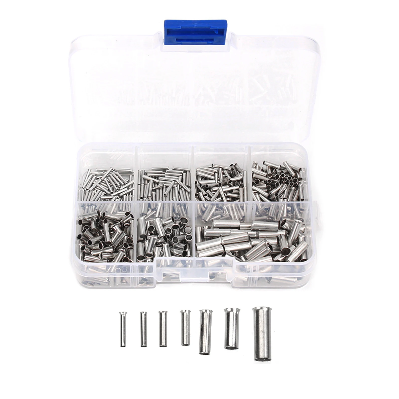 

600 шт./кор. неизолированный ассортимент проводов, Зажимная трубка, оцинкованный шнур, конец электрического кабеля, 7 размеров