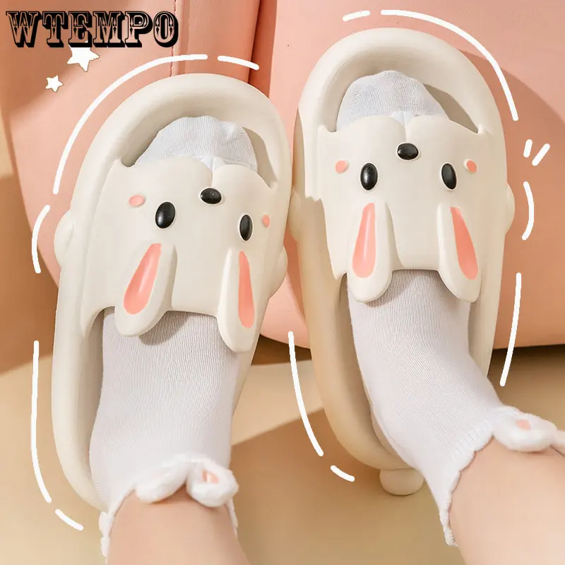 WTEMPO Cute Woman Slippers Non-slip Sandals Summer Slide Shoes EVA Outdoor Beach Soft Thick Platform Flip Flops Dropshipping