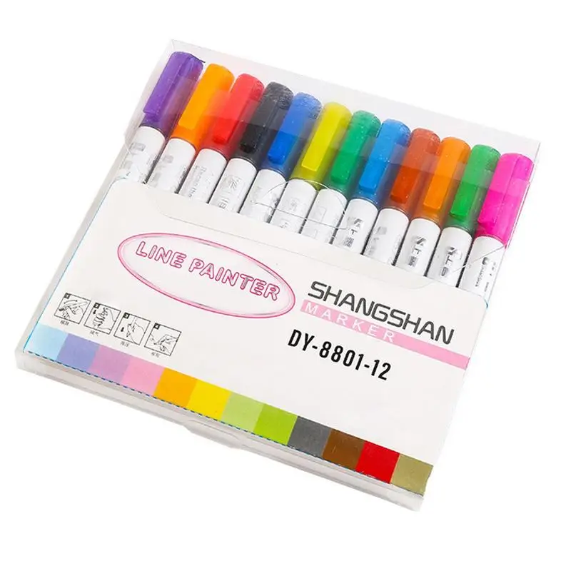 

Набор металлических маркеров для рисования, 12 цветов