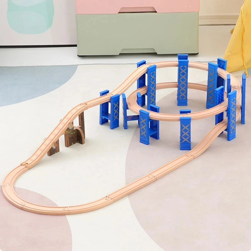 Изогнутый рельсовый мост совместим с BRIO деревянный Паровозик и треки несколько комбинаций развивают воображение детей