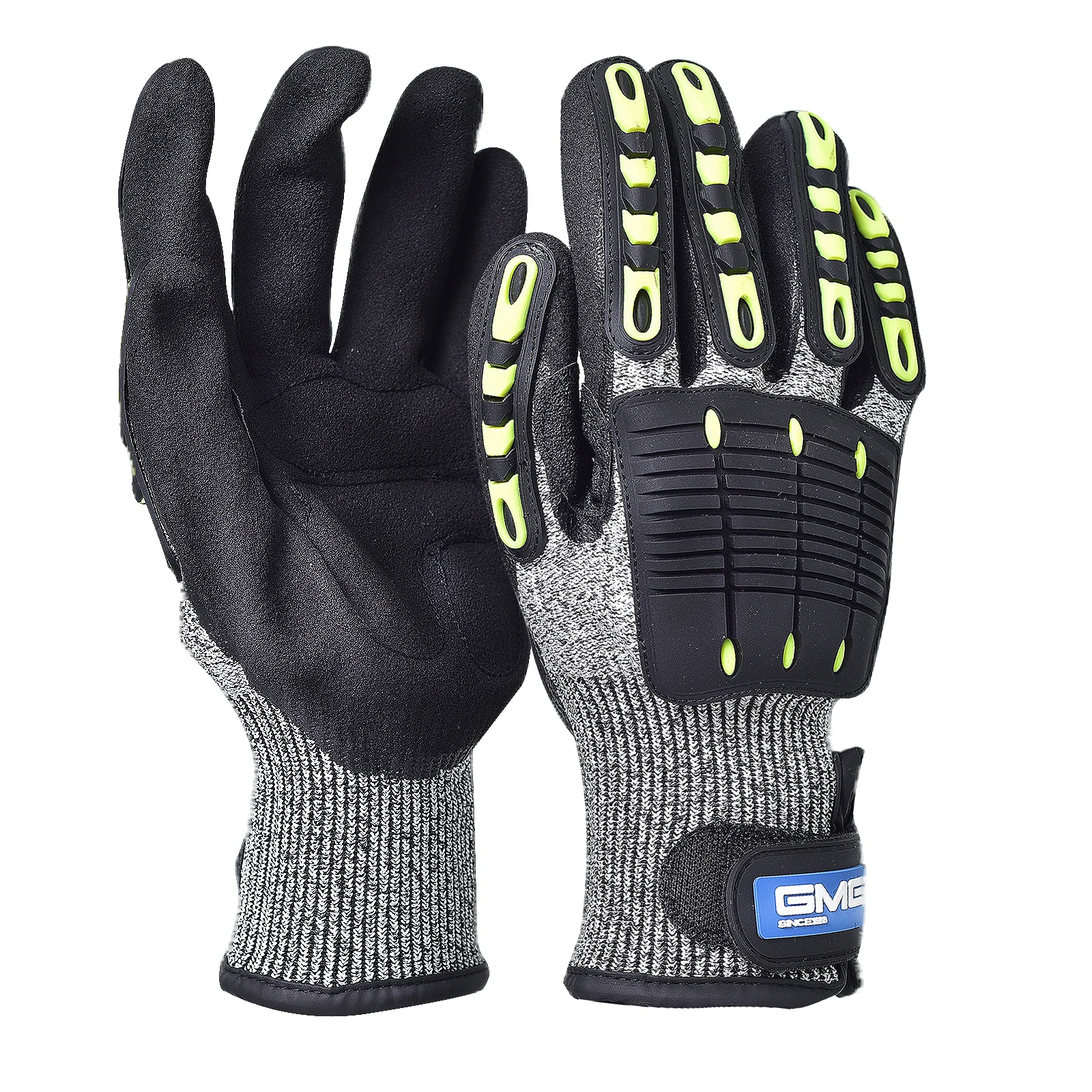 

Anti Vibration Gloves,Anti-Impact TPR Protector Impact Gloves with Grip,Cut Resistant Rubber Coated Safety Gloves(1 Pair)