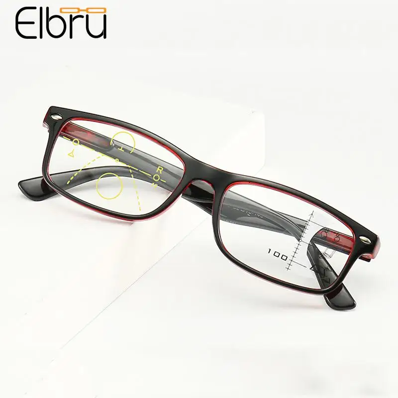 

Elbru ультра-светильник, анти-синий светильник, прогрессивные очки для чтения, для женщин и мужчин, умный зум, дальнозоркость, очки + 1,0 + 1,5 + 2.0to + 4,0