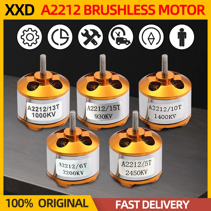 Xxd A2212 Бесщеточный Двигатель 930kv 1400kv 2450kv 2-3s Lipo Для Радиоуправляемых Самолетов