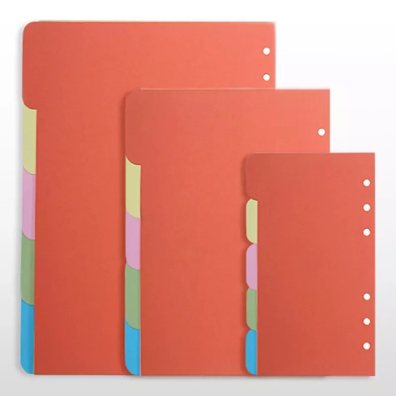 

5pcs/set Binder Index Dividers for Loose-leaf Notebook Notepad Scrapbook Coated Paper Index Page A5 A6 B5 Size Available