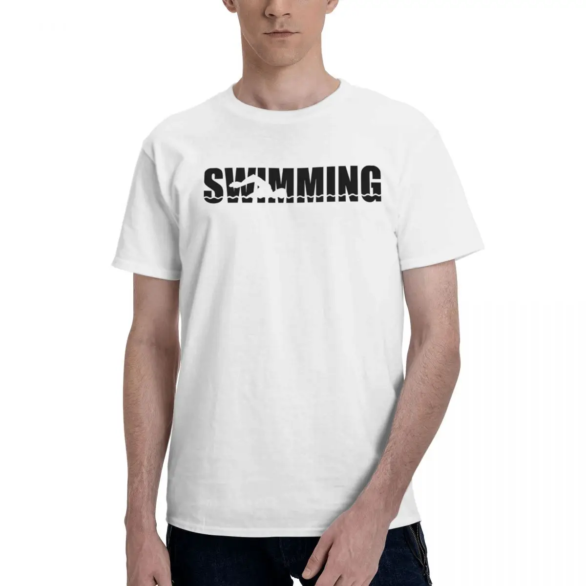 

Swim Swimmin Water 1 Tshirt Hipster Adult T-shirt Humor Graphic Leisure High grade Crewneck Eur Size