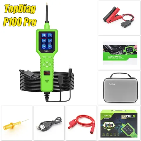Topdiag автомобильный тестер цепей 12/24 В автомобильный диагностический сканирующий тестер автомобильной электрической системы тестер цепей мотоцикла P100 Pro