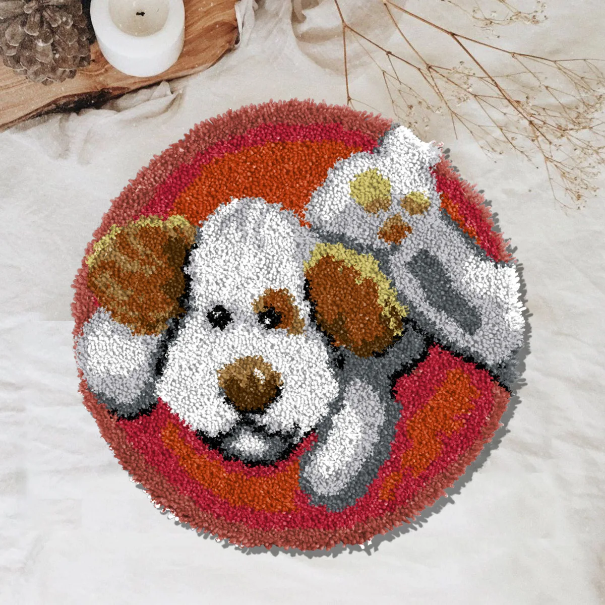 

Cartoon Puppy Latch Hook Kit Embroidery Material Handcraft Latch Hook Rug Kits Carpet Kit Tapis Crochet Loquet