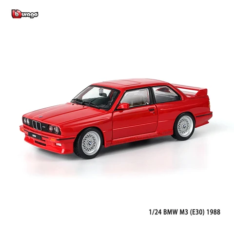 Bburago 1:24 белая модель автомобиля BMW M3 (E30) 1988, модель автомобиля из сплава, роскошная модель автомобиля под давлением, игрушка, Классическая коллекция, подарочное украшение