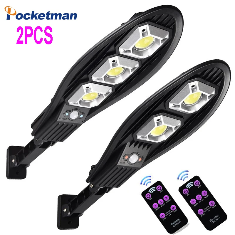 

2PCS Solar Street Light Integrated Remote Control Human Body Induction Garden Light Solar Wall Lamp Outdoor Solar Street Lamp