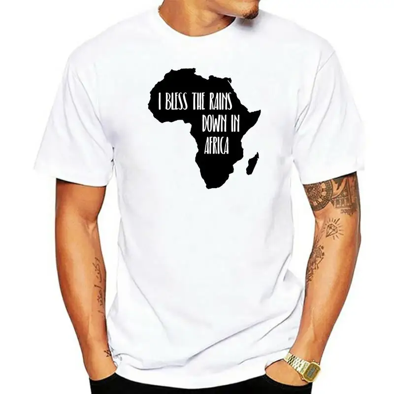 

I Bless The Rains Down In Africa T-shirt O-neck 100% Cotton Tee Black Summer High Quality Tops EU Size