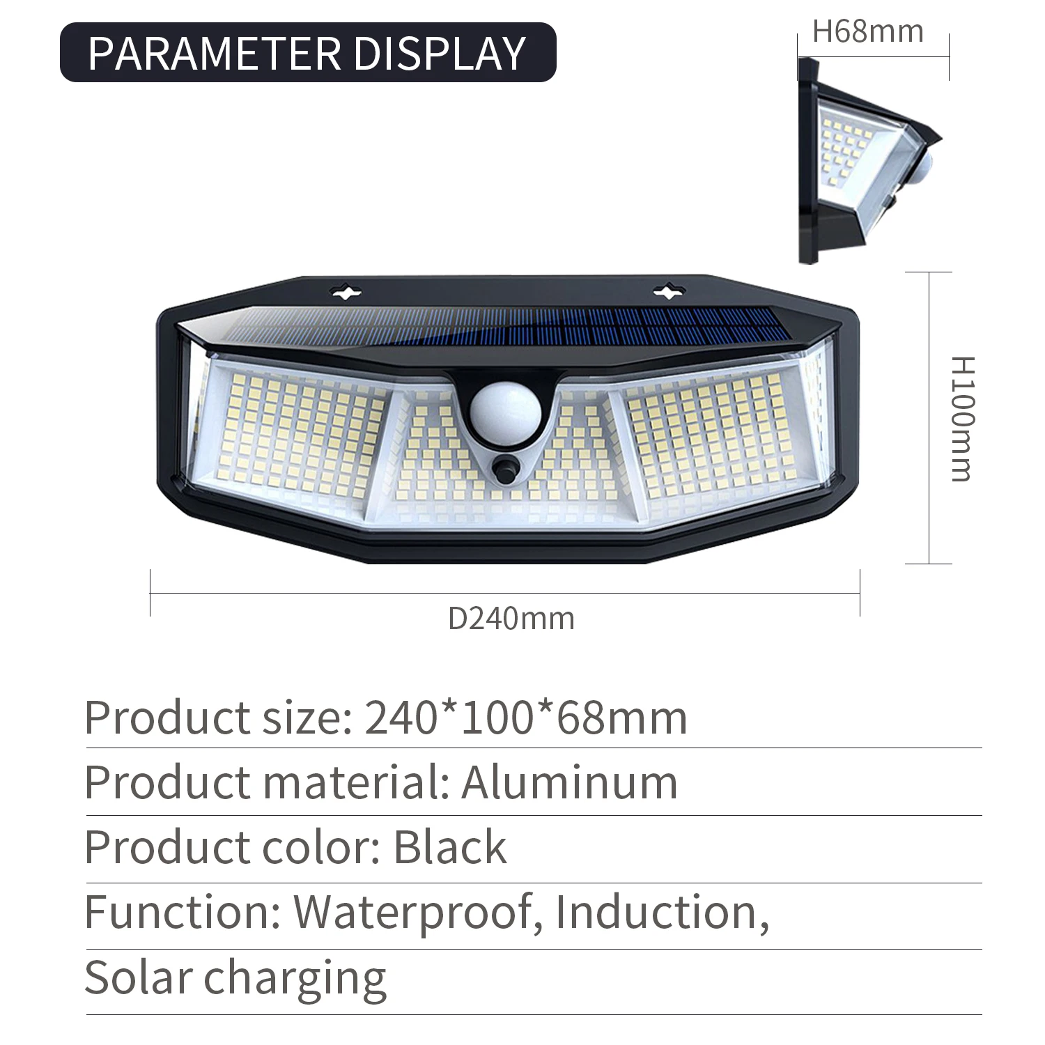 

Outdoor Solar Wall Sconce 308Led Human Body Induction Rainproof Yard Light Corridor Light Garden Decoration Solar Garden Light